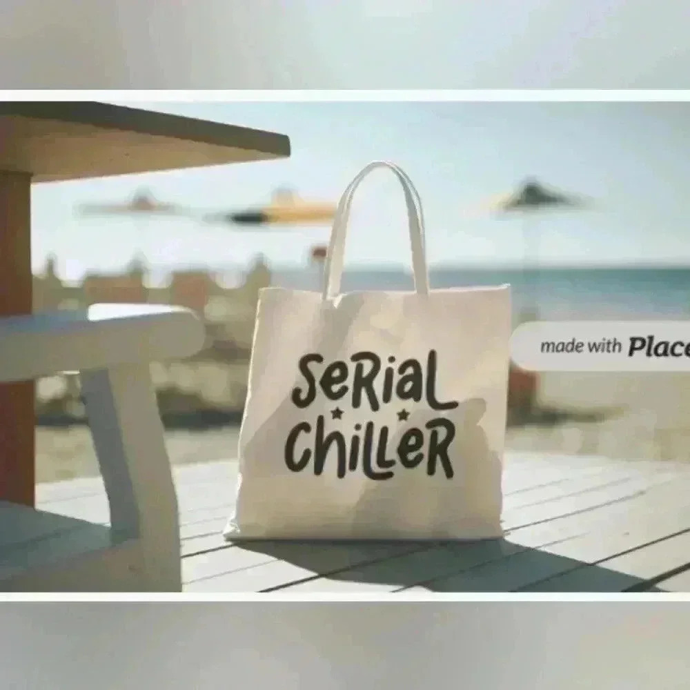 COPY - Serial chiller sarcastic funny quote tote recycled tote bag - Picture 3 of 3